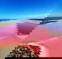 Pink Lake Aerial Flyover from Geraldton - Tourism Hervey Bay