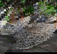 Weaving Woven Basket with Leather Handle - Hervey Bay Accommodation