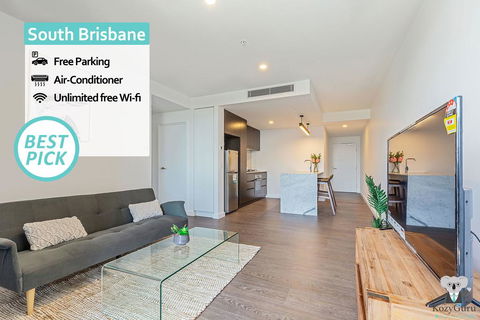 South Brisbane Kozy 1Bed APT + FREE Parking QSB001 - Hervey Bay Accommodation 0